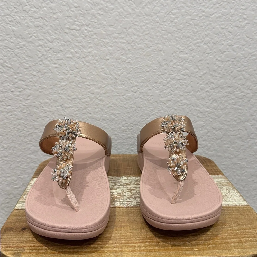 Fitflop Galaxy Toe Thong Rose Gold Sandals Size 9